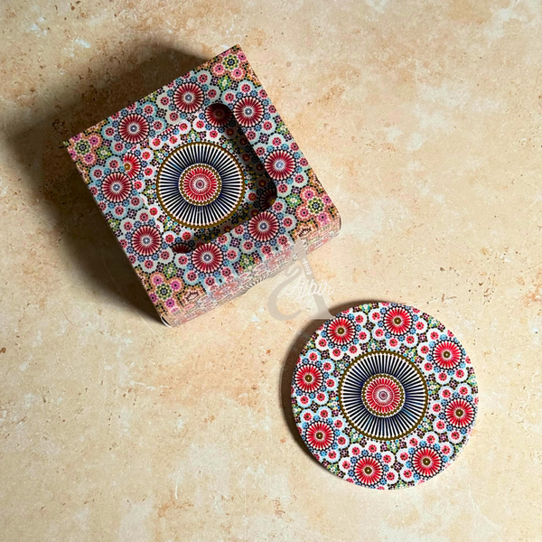 Pack 6 sous tasses Zellige rond multicolore
