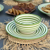 Assiette rayée verte 20 cm - Ajbir