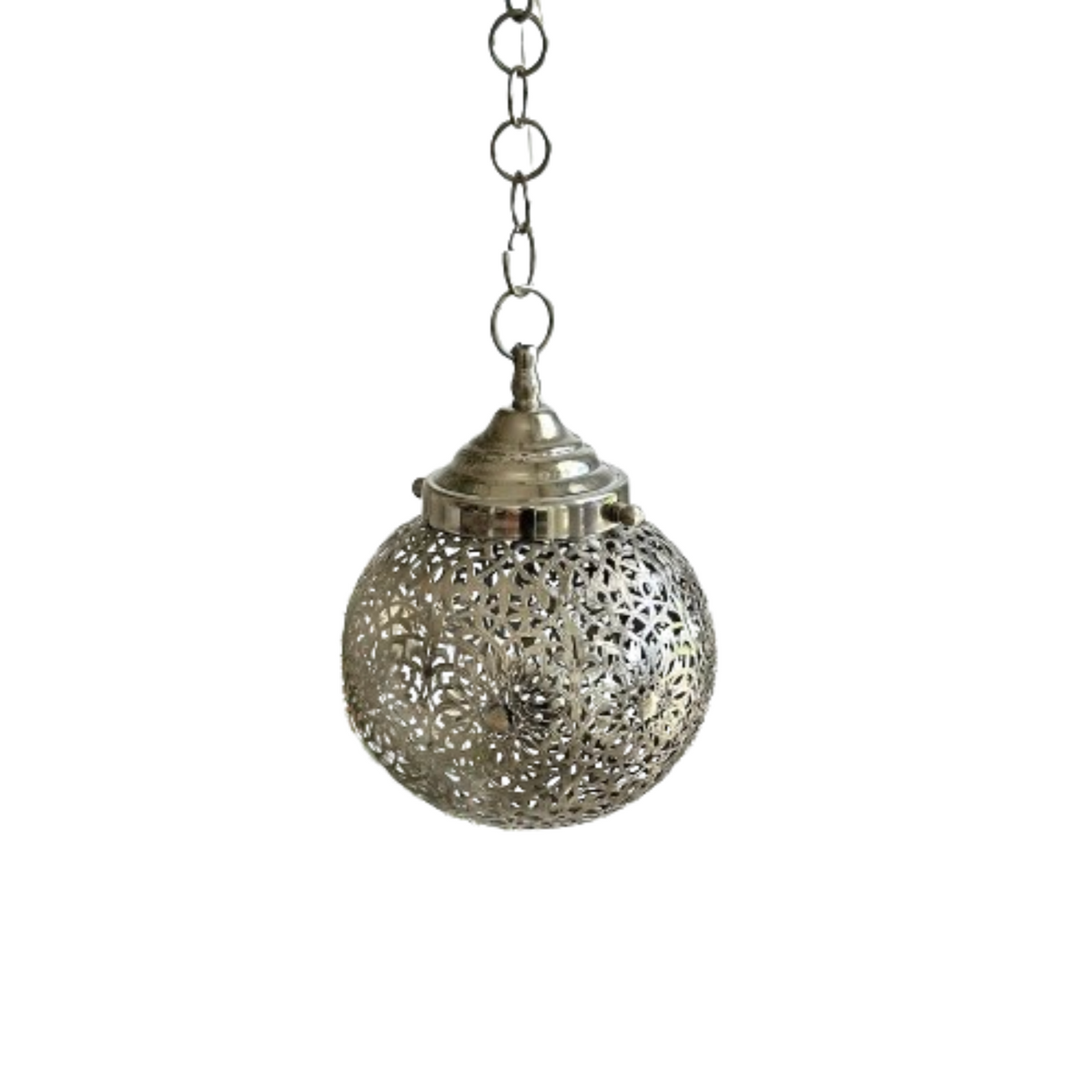 Suspension en laiton boule argentée - Ajbir