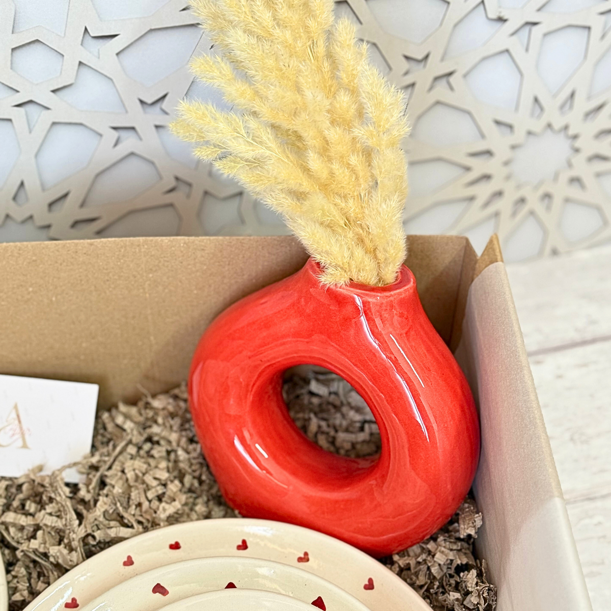 Coffret Cadeau Artisanal XL Service Cœurs Rouge