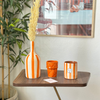 Vase bouteille orange rayé