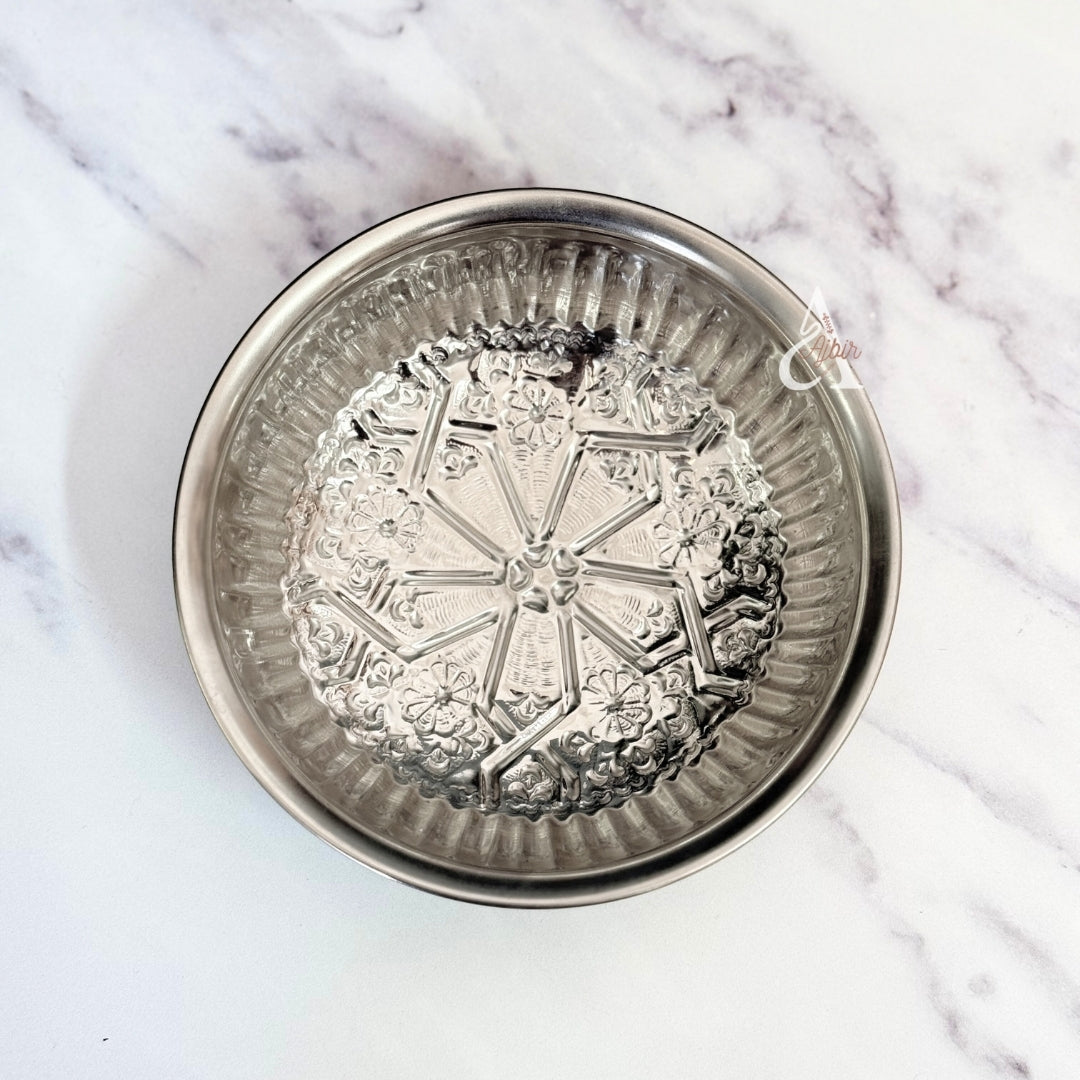 Tassa Hammam argentée gravée 17cm
