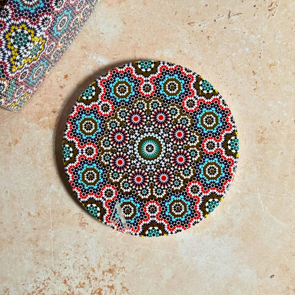 Pack 6 sous tasses Zellige rond multicolore