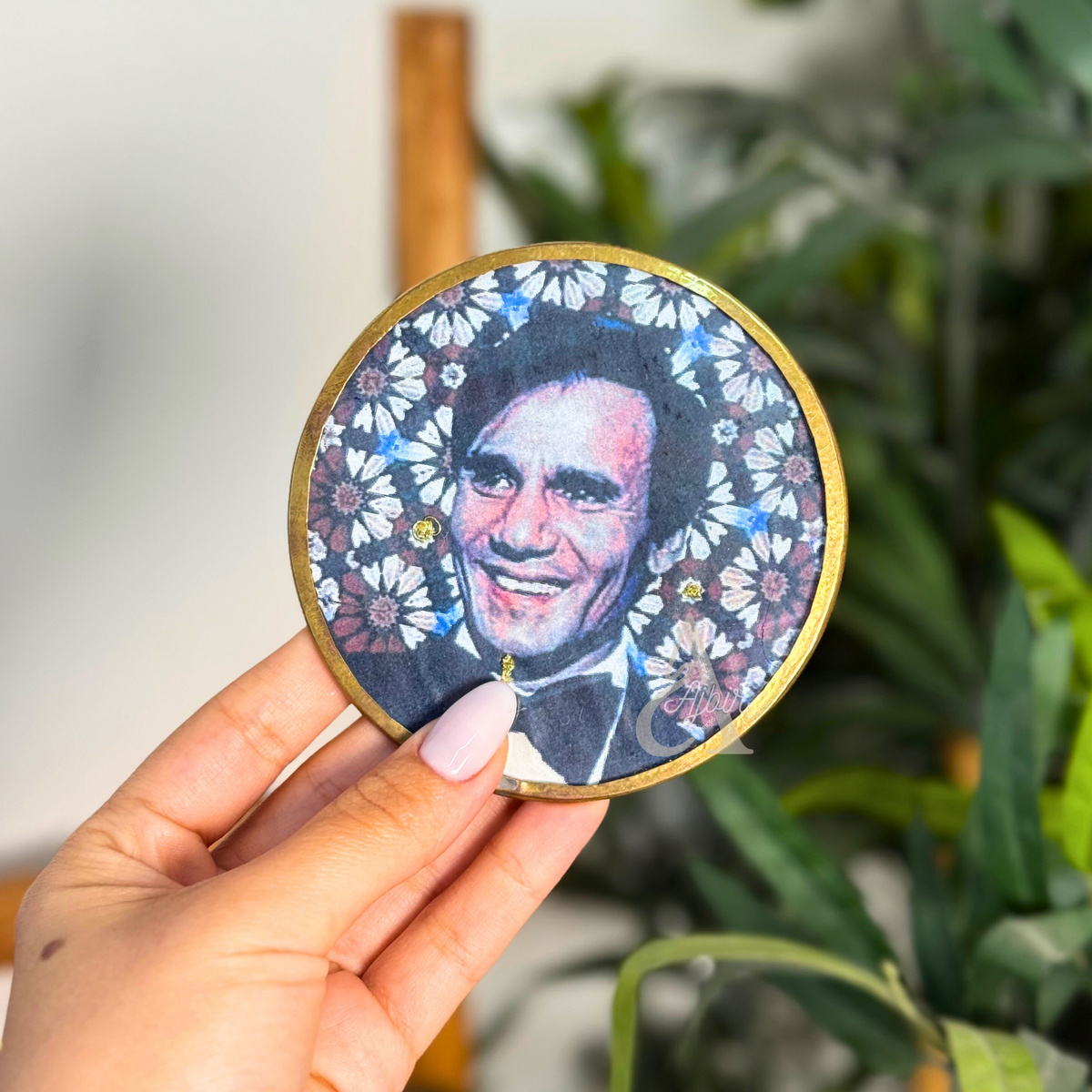 Sous tasse artisanale ABDELHALIM en Verre & laiton doré