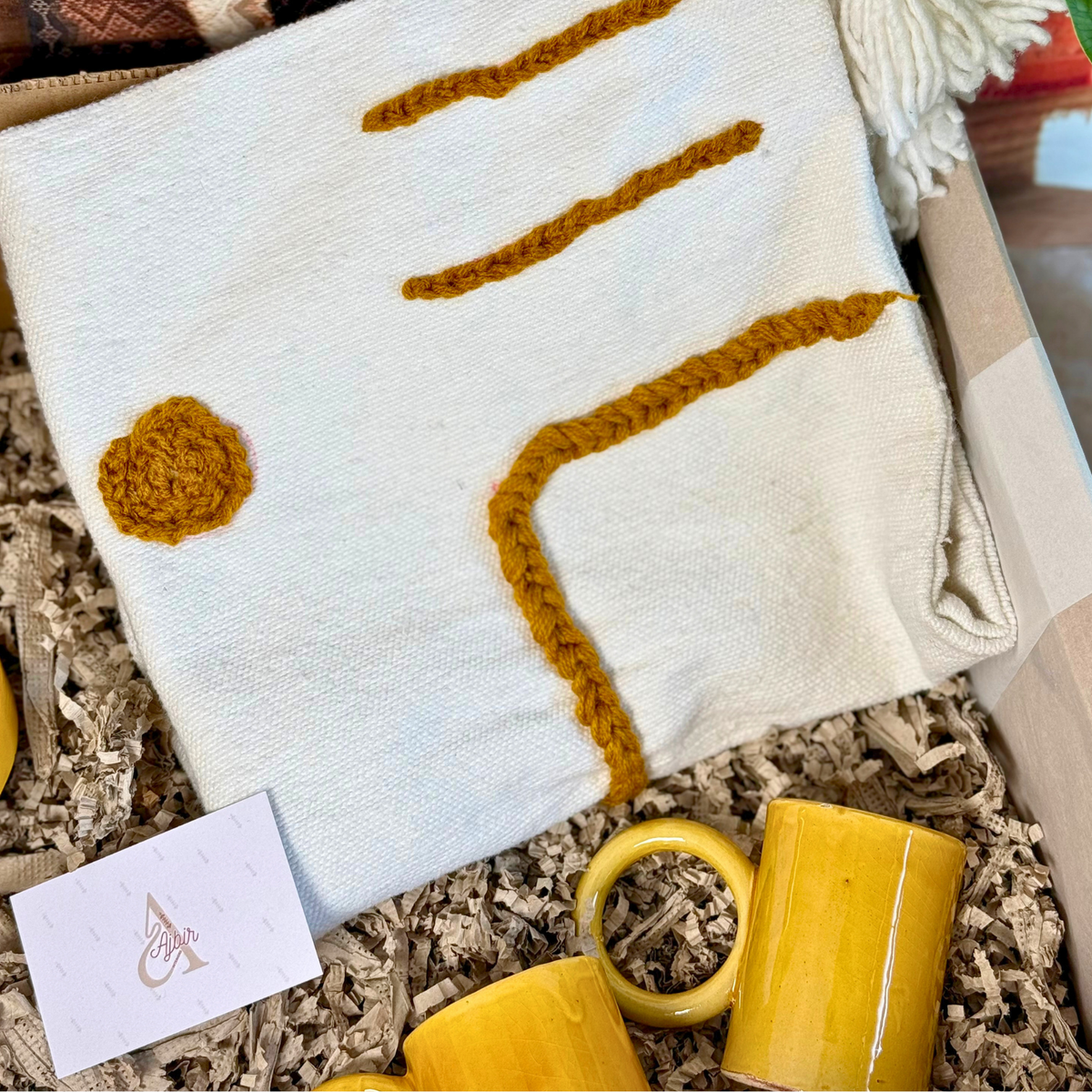Coffret cadeau artisanal XL Anay jaune moutarde