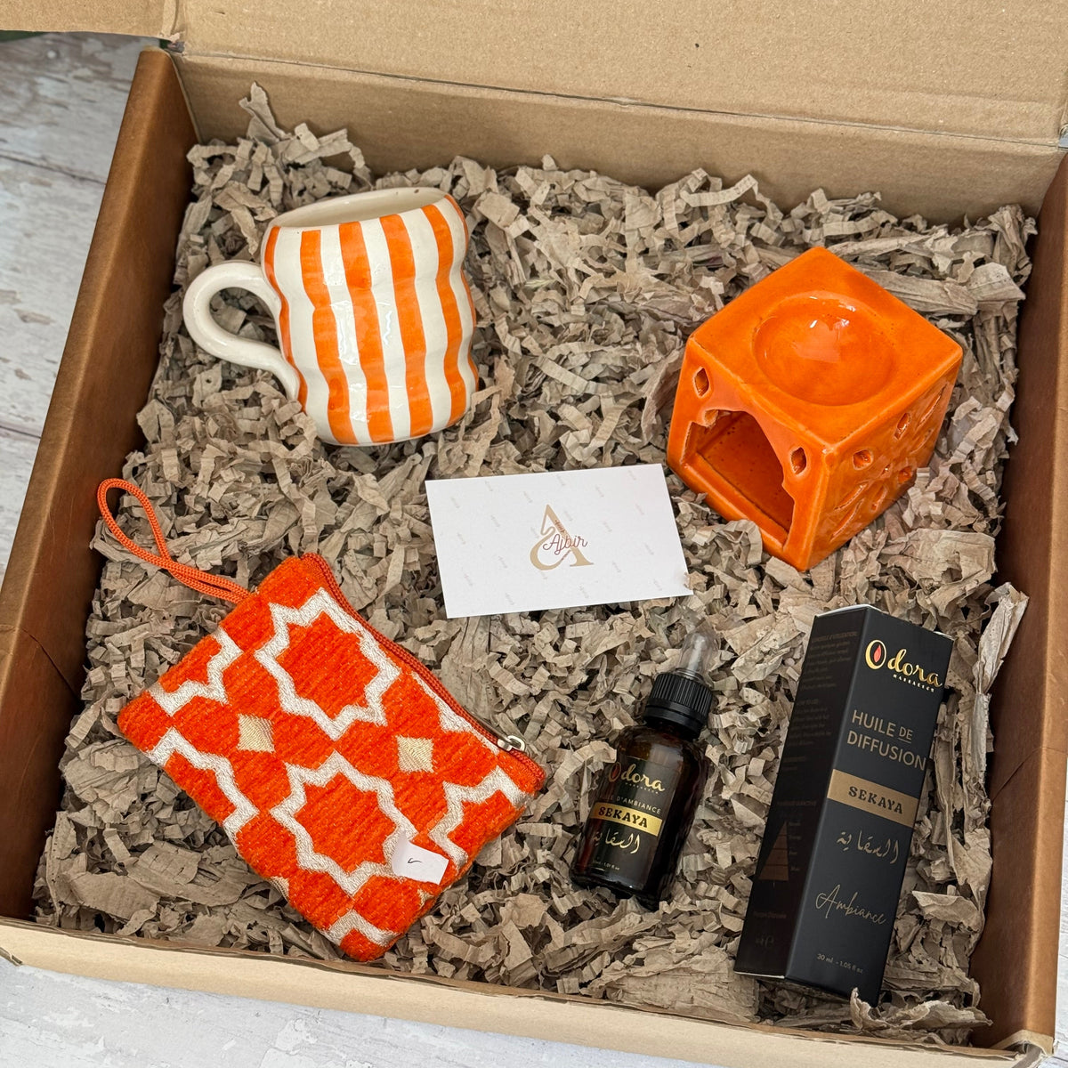 Coffret cadeau éclat tendre orange