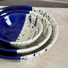 Set 3 saladiers bicolore bleu et blanc Aksel