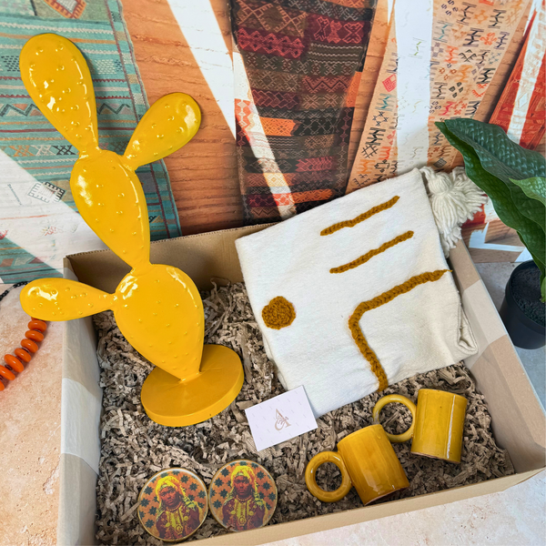 Coffret cadeau artisanal XL Anay jaune moutarde