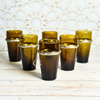 Set de 6 verres beldi ambrés marron et argenté