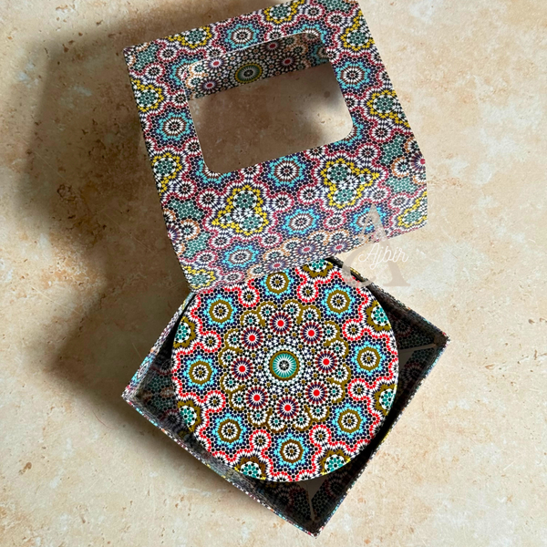 Pack 6 sous tasses Zellige rond multicolore