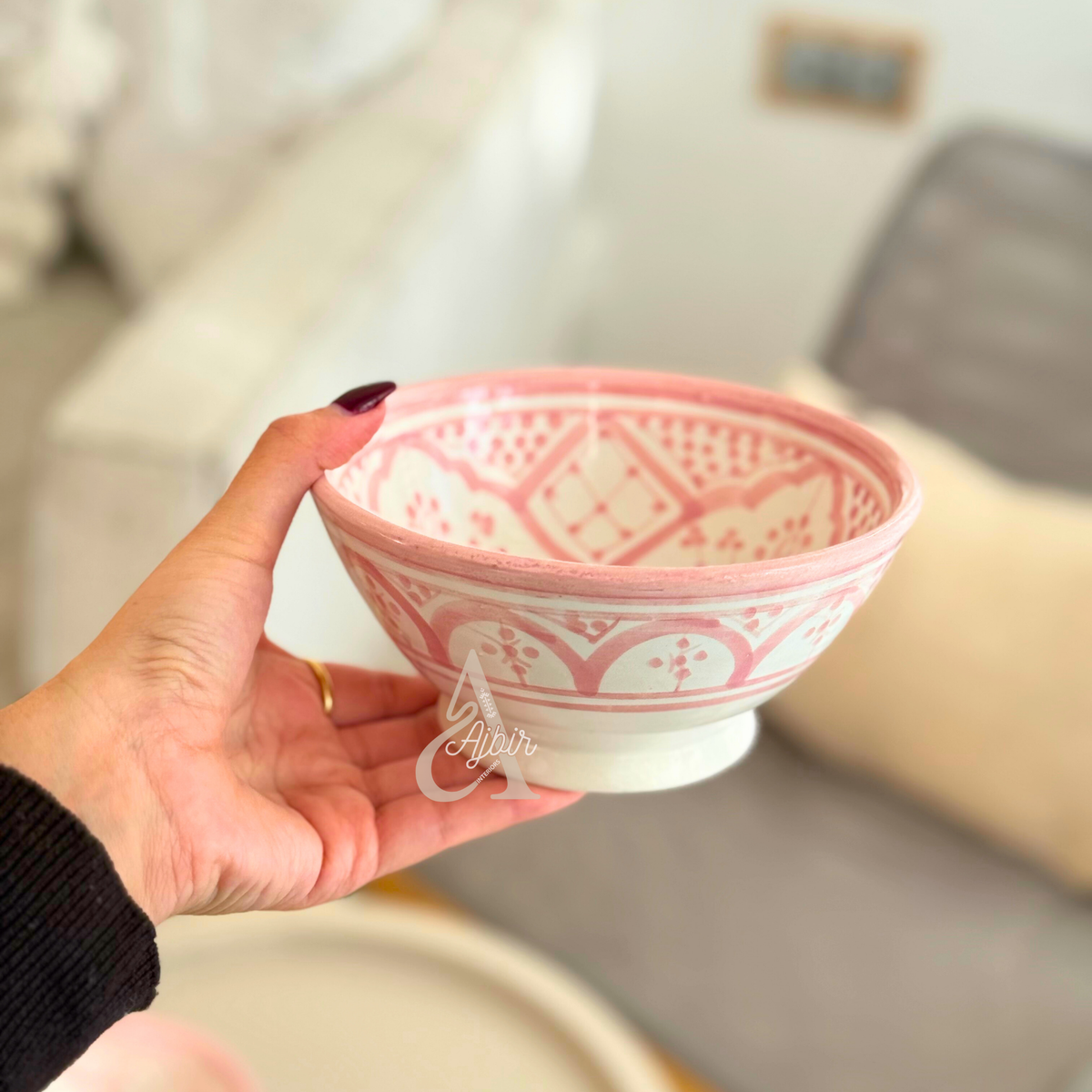 Bol artisanal marocain Taddart rose 15cm