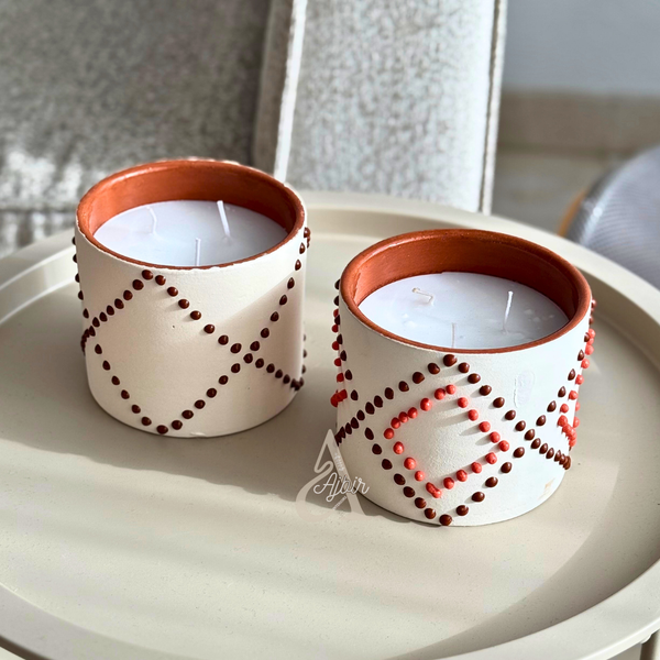 Grande bougie parfumée Fleur d’Oranger en céramique artisanale