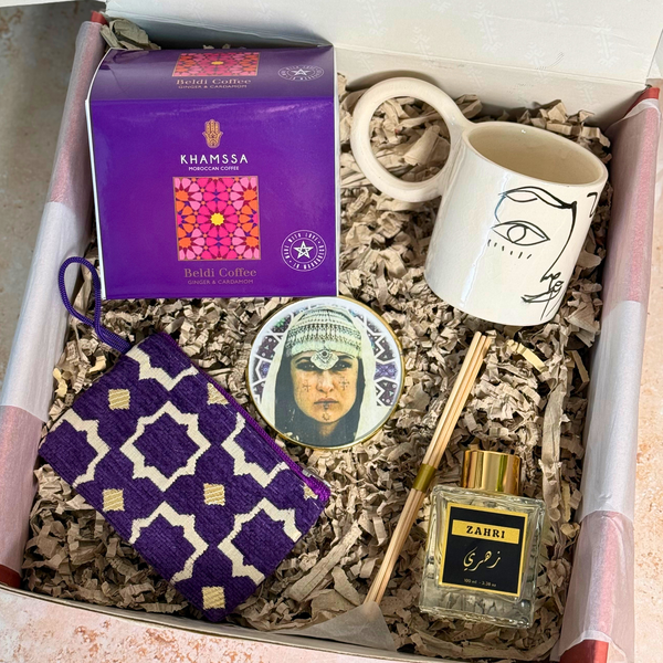 Coffret cadeau artisanal Dihya café mauve