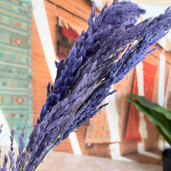 Bouquet de 3 pampas mauve myrtille