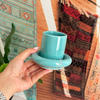 Tasse à café Asil en céramique artisanale avec sous-tasse