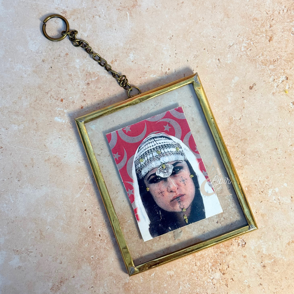 Cadre photo artisanal Dihya en verre et laiton