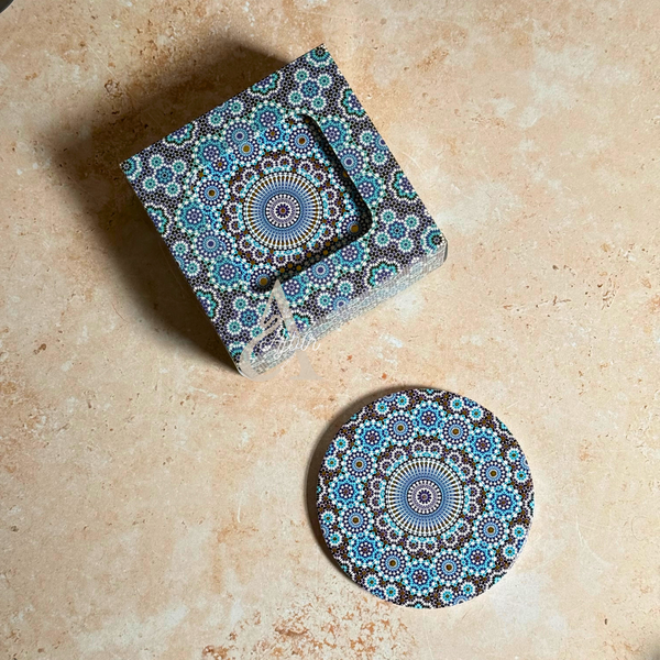 Pack 6 sous tasses Zellige rond multicolore