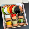 Coffret cadeau artisanal 6 tasses et sous tasses bicolores