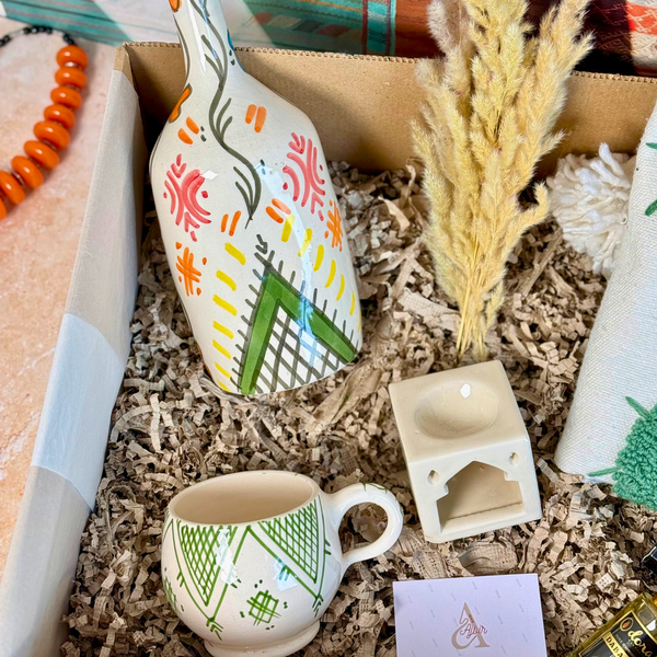 Coffret Cadeau XL Artisanal Amazigh ANAZUR crème & vert