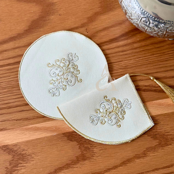 Duo porte-théière et sous-théière artisanal brodé Tazrout