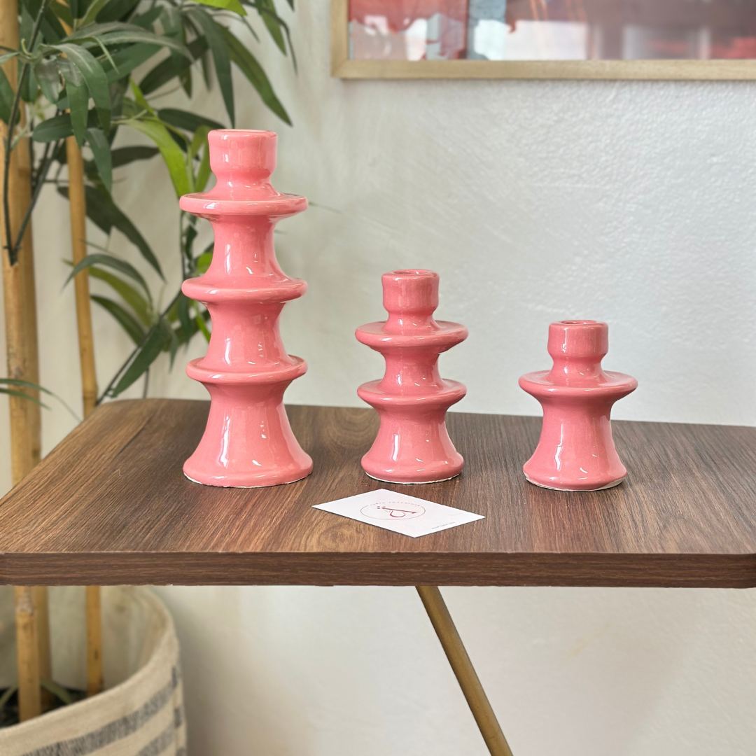 Porte bougie rose moderne