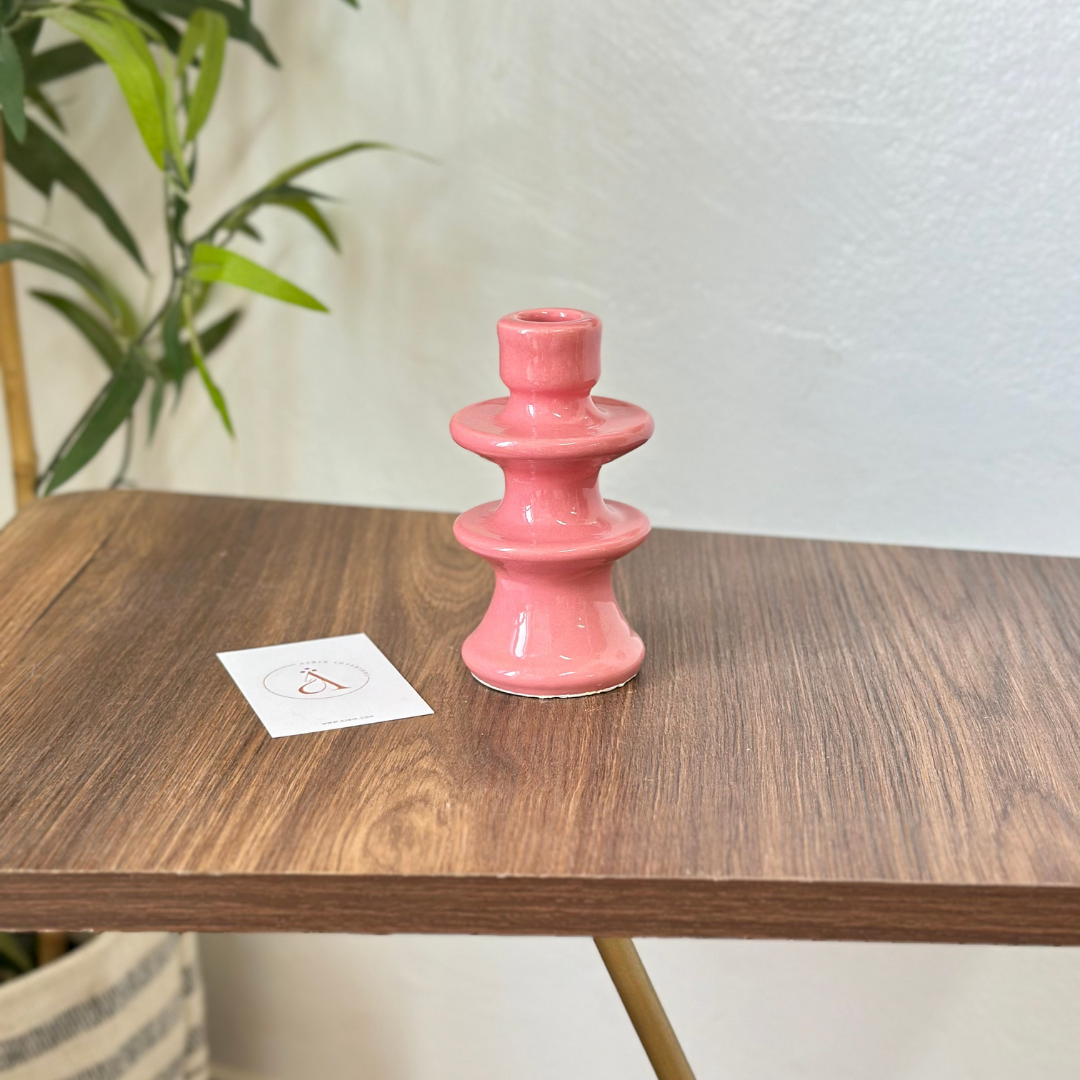 Porte bougie rose moderne
