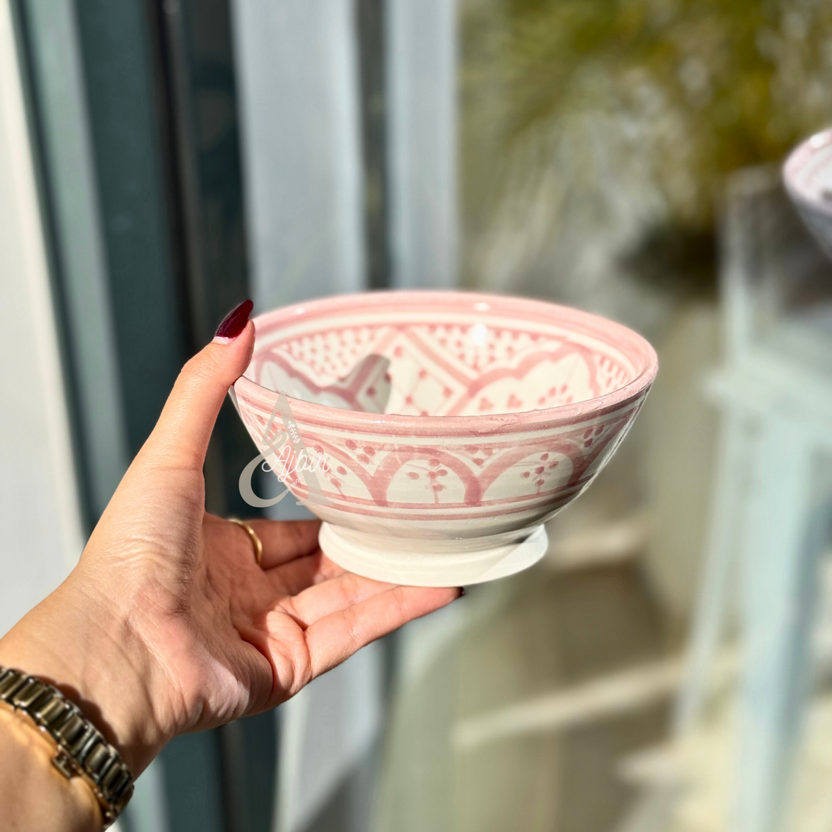 Bol artisanal marocain Taddart rose 15cm