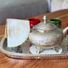 Duo porte-théière et sous-théière artisanal brodé Tazrout
