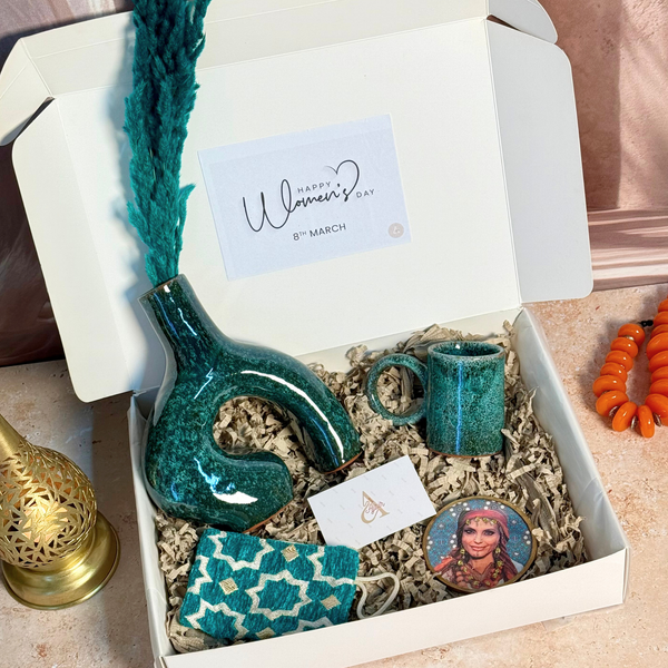 Coffret Cadeau artisanal Assayas turquoise | Edition Journée de la Femme
