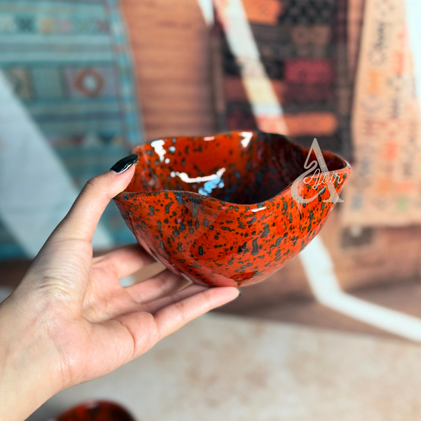 Saladier Tawada en Céramique Artisanale Bordeaux Moucheté