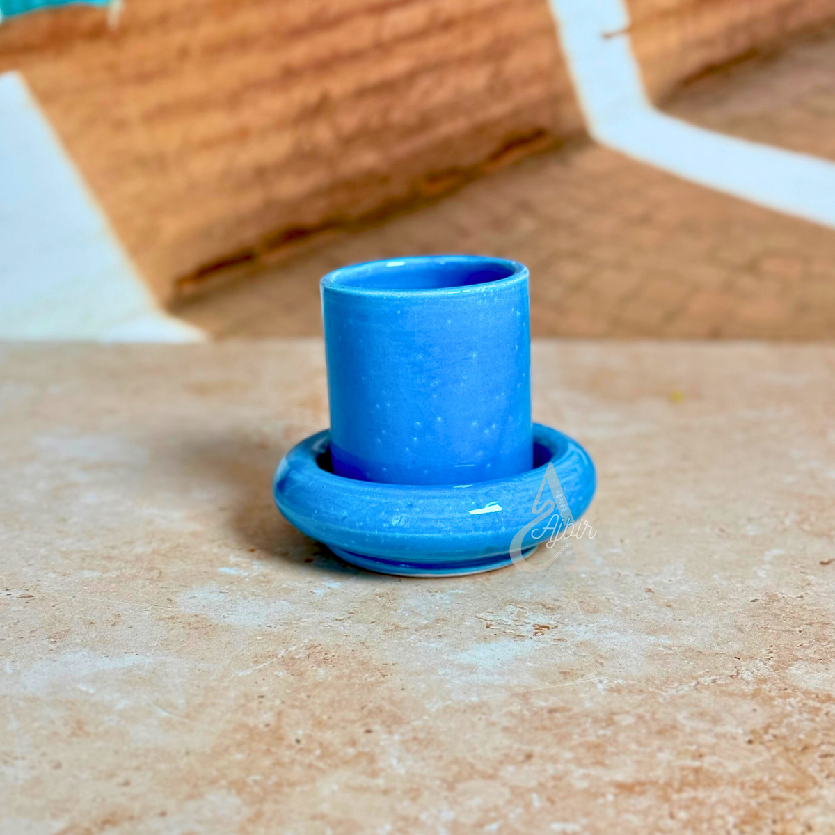 Tasse à café Asil en céramique artisanale avec sous-tasse