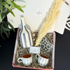 Coffret cadeau artisanal rayé gris