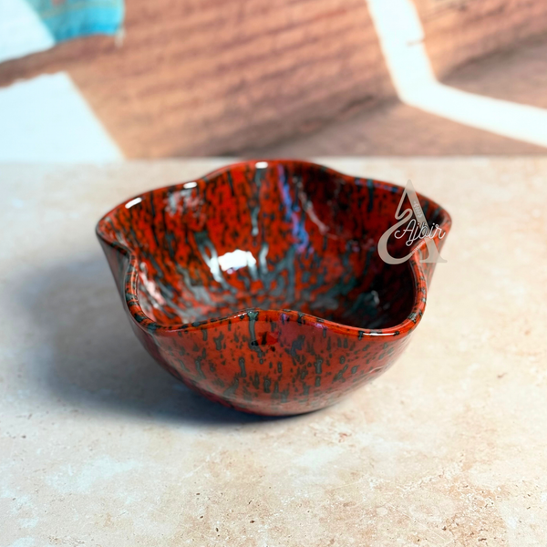 Saladier Tawada en Céramique Artisanale Bordeaux Moucheté