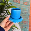 Tasse à café Asil en céramique artisanale avec sous-tasse