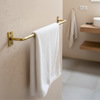 Barre porte-serviette murale en laiton doré 50 cm