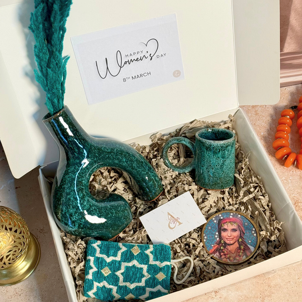 Coffret Cadeau artisanal Assayas turquoise | Edition Journée de la Femme