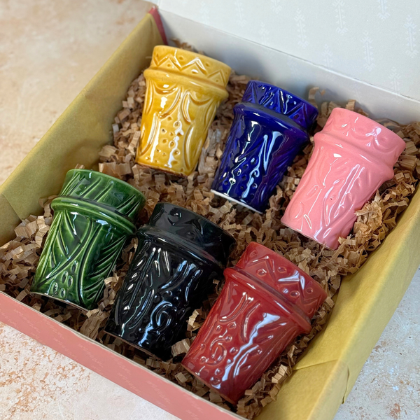 Coffret cadeau artisanal Tifrat – 6 verres colorés
