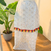 Jupe Amazigh Tradionnelle en dentelle blanc et argenté + foulard assorti
