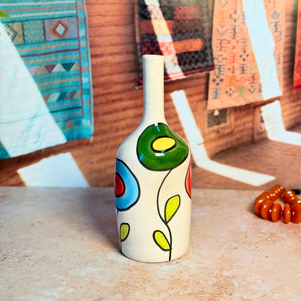 Vase bouteille artisanal en céramique Tamzwart