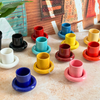 Tasse à café Asil en céramique artisanale avec sous-tasse