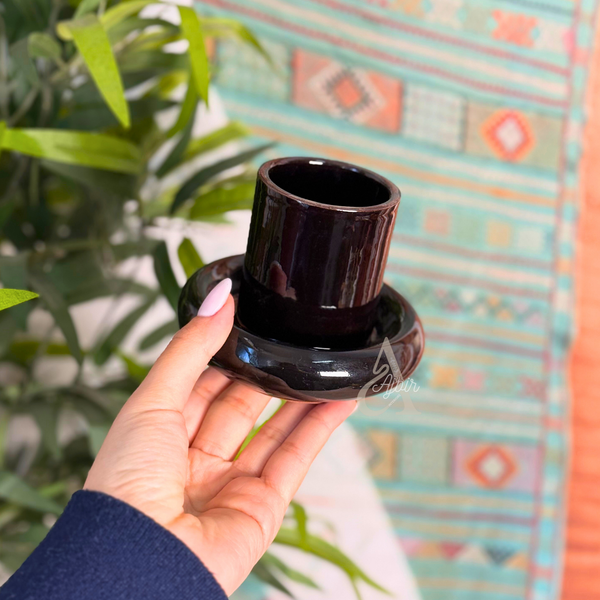 Tasse à café Asil en céramique artisanale avec sous-tasse
