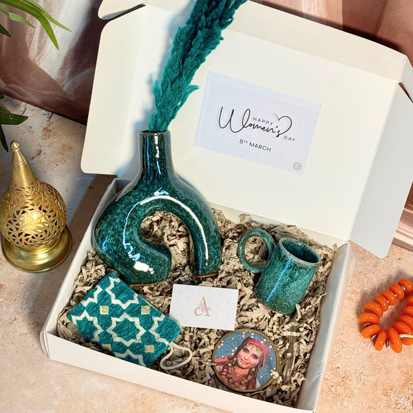 Coffret Cadeau artisanal Assayas turquoise | Edition Journée de la Femme