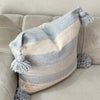 Housse de Coussin à pompons 50cmx50cm Gris crème - Ajbir