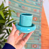 Tasse à café Asil en céramique artisanale avec sous-tasse