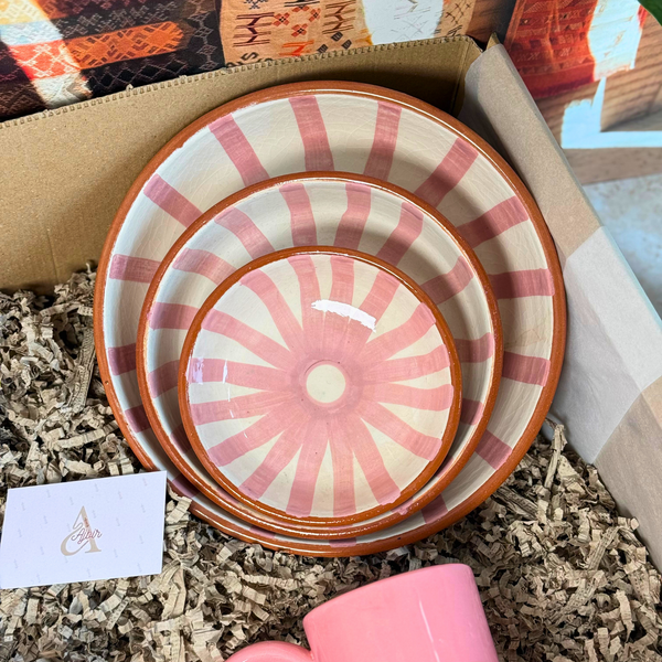 Coffret cadeau artisanal XL Tafoukt rose & crème