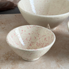 Set 3 saladiers mouchetés blanc cassé et rose Amayas