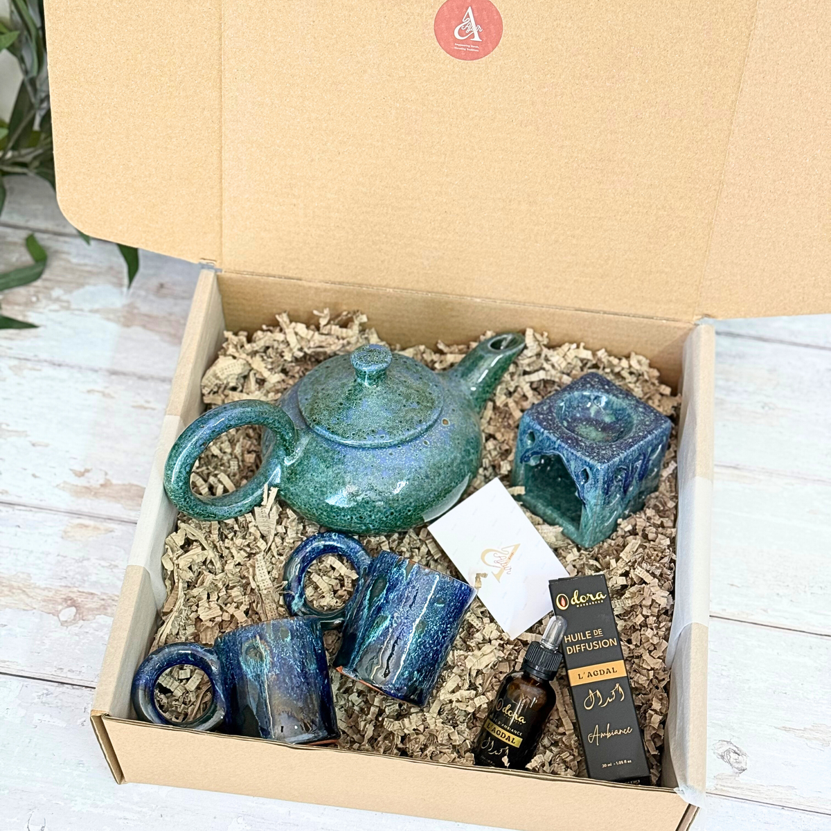 Coffret Cadeau artisanal Thé & Ambiance Bleue Agdal