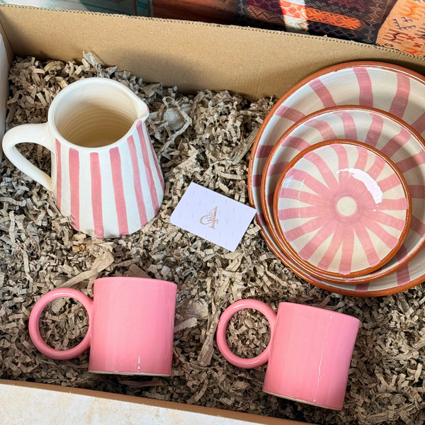 Coffret cadeau artisanal XL Tafoukt rose & crème