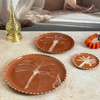 Set 3 assiettes artisanales Terracota Palmier