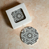 Pack 6 sous tasses Zellige noir et blanc rond